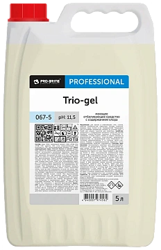 Средство моющее 5 л, PRO-BRITE TRIO-GEL, с отбеливающим эффектом, концентрат, 067-5