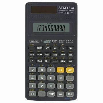 Калькулятор инженерный STAFF STF-310 (142х78 мм), 139 функций, 10+2 разрядов, двойное питание, 250279