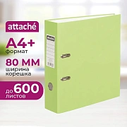 Папка-регистратор 80 мм Attache Экономи, лайм,ПБП1,карм.кор