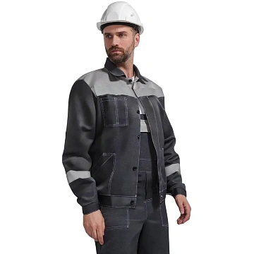 Костюм лет муж (куртка, пк) л22 т.сер./св.сер 96-100/158-164