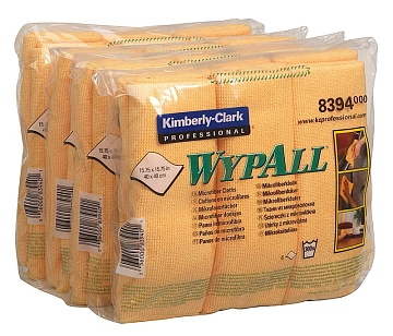 Салфетка протирочная Kimberly-Clark WypAll 8394, микрофибра, желтая, 6шт/уп
