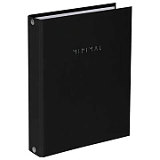 Тетрадь на кольцах А5 175х215 мм, 120 л., твердый картон, клетка, BRAUBERG 'Minimal black', 404713
