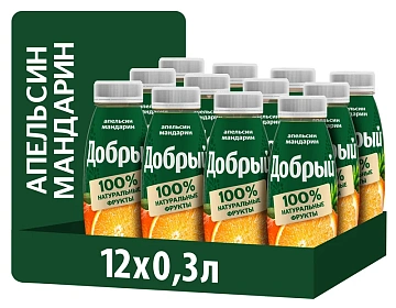 Напиток сокосодержащий Добрый апельсин и мандарин, 300мл