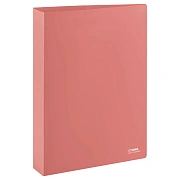 Папка на 4 кольцах СТАММ 'Акцент' А4, 40мм, 800мкм, пластик, коралловая