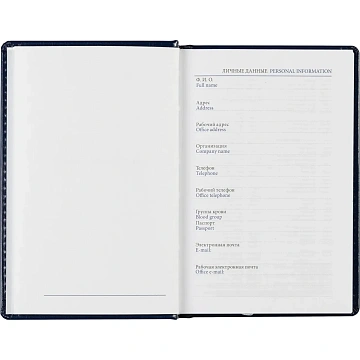 Ежедневник недатированный синий, А6,100x150, 320стр, Agenda