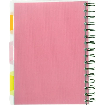 Бизнес-тетрадь 140л,кл,А5,SPIRAL BOOK Розовый,евроспир,обл.пласт,разд.84111