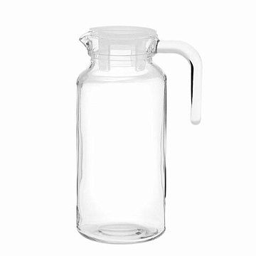 Кувшин прозрачный с крышкой, объем 1300 мл, стекло, PASABAHCE 'БЕЙЗИК', фирменная подарочная упаковк