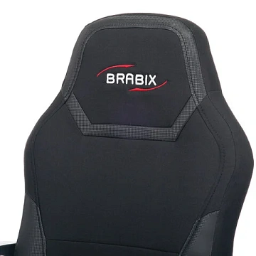 Кресло компьютерное BRABIX 'Alpha GM-018', ткань/экокожа, черное, 532636, GM-018_532636