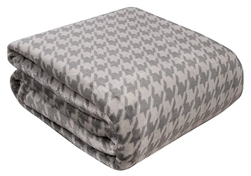 Плед Tessolo Home Пье-де-Пуль микровелюр серый, 150 x 200см