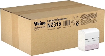 Диспенсерные салфетки Veiro Premium Z, 11.1х22.5см, 1 слой, 250шт, NZ316