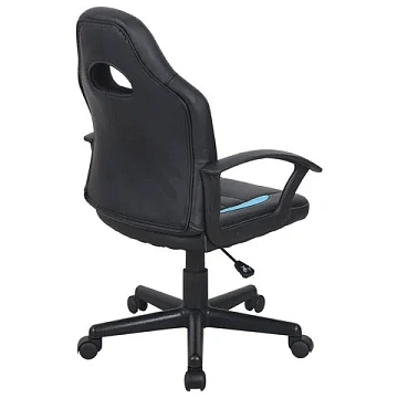 Кресло компьютерное BRABIX 'Spark GM-201', экокожа, черное/голубое, 532505