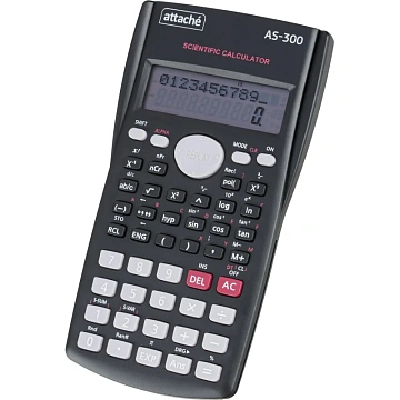 Калькулятор научный Attache AS-300,10р,2 стр,пит.от бат.,240 фун,темн.сер