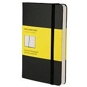 Блокнот Moleskine Classic Pocket черный, 90х140мм, 96 листов, в клетку, на сшивке, с резинкой, твердая обложка