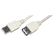 Удлинитель USB 2.0 AM/AF, 1.8 м, Rexant, сер, 18-1114