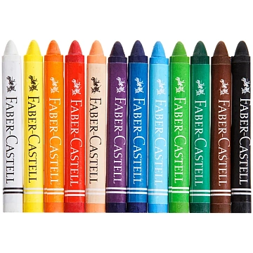 Мелки восковые Faber-Castell, 12цв., трехгранные, картон. упаковка