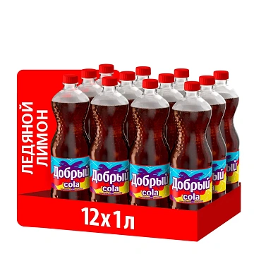 Напиток Добрый Cola Ледяной лимон газированный, 1л x 12 шт
