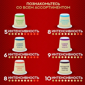 Кофе в капсулах JULIUS MEINL 'Espresso Crema' для кофемашин Nespresso, 10 порций, ИТАЛИЯ, 94029