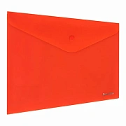 Папка-конверт с кнопкой BRAUBERG 'SUPER', А4, матовая непрозрачная, красная, ПРОЧНАЯ 0,2 мм, 272878