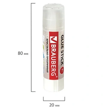 Клей-карандаш BRAUBERG 'Crystal', 9 г, прозрачный, 227967
