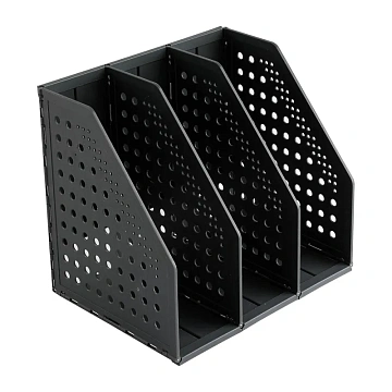 Лоток вертикальный Deli E79003Drey складной 3 отделения темно-серый