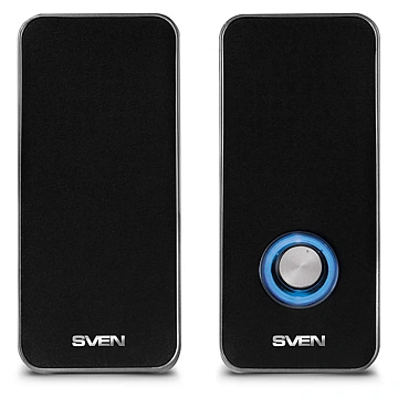Колонки компьютерные SVEN 325, 2.0, 2х3 Вт, пластик, черные, SV-014643