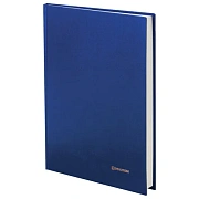 Книга учета 144 л., линия, твердая, бумвинил, блок офсет, А4 200х290 мм, BRAUBERG, синий, 130227
