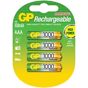 Аккумулятор Gp ААA/HR03, 1000mAh, 4шт/уп