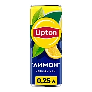 Чай черный холодный LIPTON лимон, 0,25л