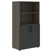 Шкаф средний широкий VMCS 80.5 Яшма черный/Дуб Сильвер 800х430х1517 VELION