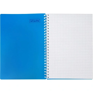 Бизнес-тетрадь А5-,96л,гребень,обл.пластик,клетка, Attache Plastic, синий