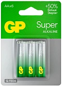 Батарейки GP Super AA, 6шт
