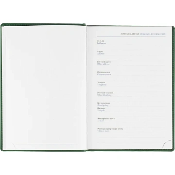 Ежедневник датированный 2026, зеленый,А5, 148х218 мм,352 стр,АТТАСНЕ Вива