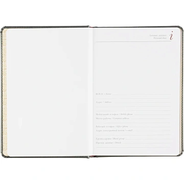 Ежедневник недатированный серый,А5,145х205мм,136л, Sidney NEBRASKA 3-128/09