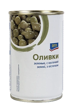 aro Оливки зеленые с косточкой, 300г