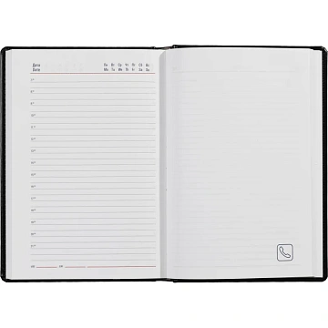 Ежедневник недатированный черный,А5,143х210мм,176л,ATTACHE Каньон