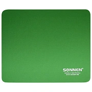 Коврик для мыши SONNEN 'GREEN', резина + ткань, 220х180х3 мм, 513305