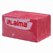 Салфетки бумажные 400 шт., 24х24 см, 'Big Pack', красные, 100% целлюлоза, LAIMA, 114727