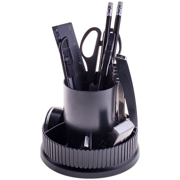 Настольный органайзер OfficeSpace 'Карусель', 12 предметов, вращающийся, черный