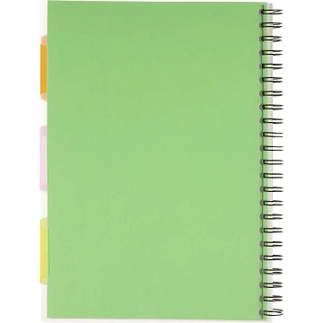 Бизнес-тетрадь 140л,кл,А4,SPIRAL BOOK Салатовый,евросп,обл.пл,раздел.84102