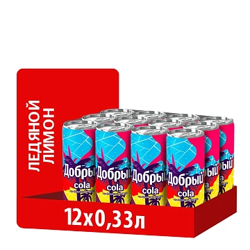 Напиток Добрый Cola Ледяной лимон газированный, 330мл