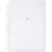 Папка-вкладыш с перфорацией на кнопке OfficeSpace А4, ПВХ, 180мкм, глянцевая, расширяющаяся до 250л.