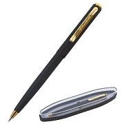 Ручка подарочная шариковая BRAUBERG 'Maestro', СИНЯЯ, корпус черный с золотистым, линия письма 0,5 мм, 143470