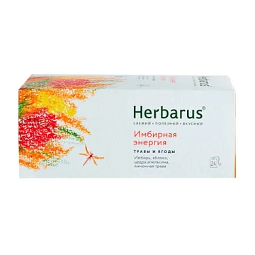 Чайный напиток напиток Herbarus, Имбирная Энергия, 24пак