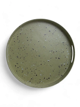 Поднос Domenik Stone Green круглый, 30см