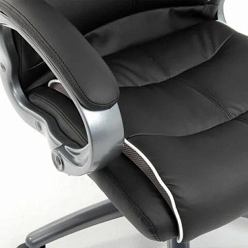 Кресло офисное BRABIX PREMIUM 'Strong HD-009', НАГРУЗКА до 200 кг, экокожа черная, ткань серая, 5319