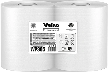 Бумажные полотенца Veiro Professional Basic К101, в рулоне, 180м, 1 слой, белые