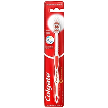 Зубная щетка COLGATE 'Классика здоровья', средней жесткости, 8590232000050