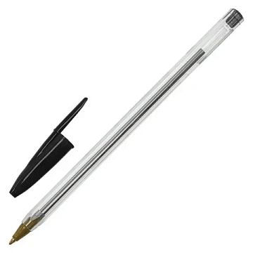 Ручка шариковая STAFF 'Basic Budget BP-04', ЧЕРНАЯ, линия письма 0,5 мм, с штрихкодом, 143869