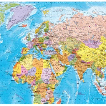 Карта настенная Мир политическая  1:25млн.,1,43х1,02м