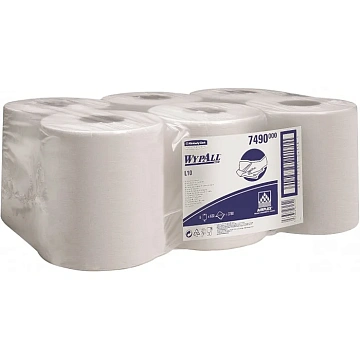 Протирочный материал Kimberly-Clark WypAll L10, 7494, для легких загрязнений, в рулоне с центральной вытяжкой, 240м, 1 слой, синий
